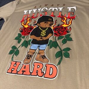 Graphic Tee with Hustle Design